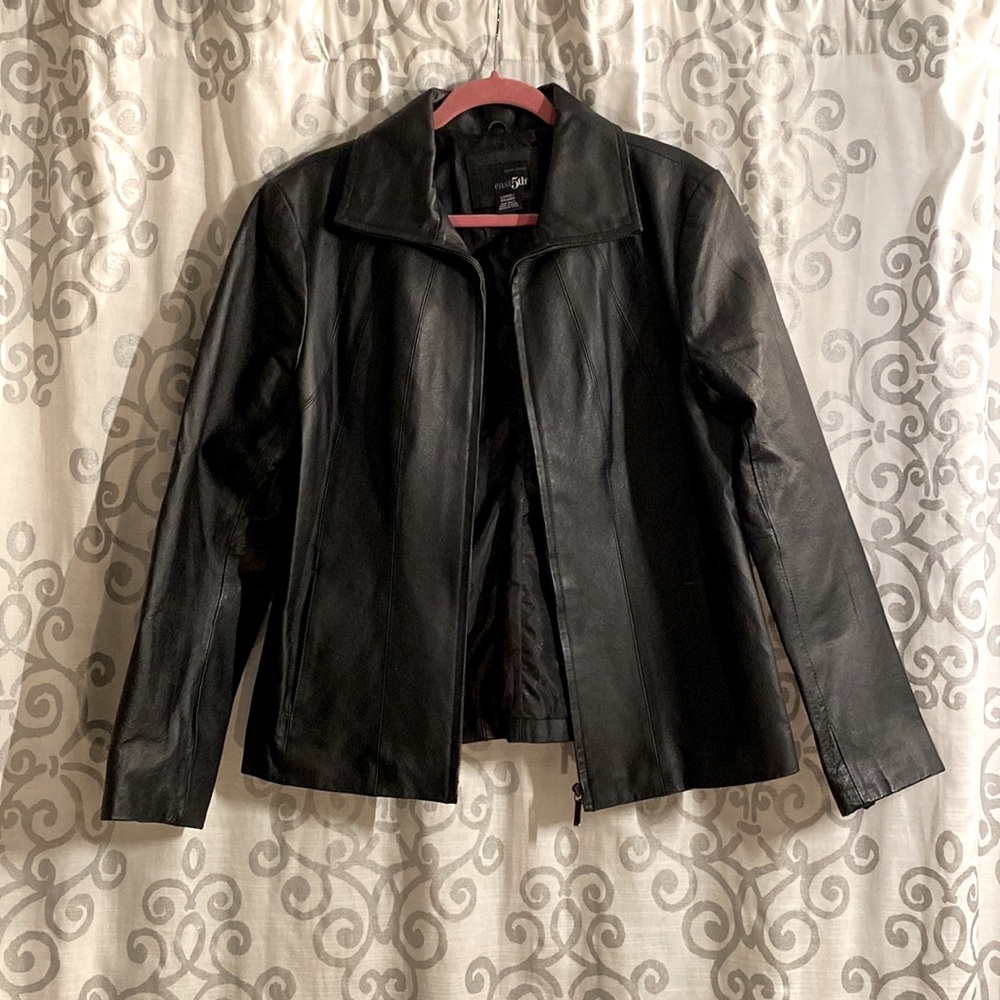 Black leather jacket